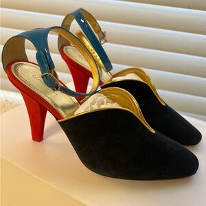 Céline Phoebe Philo Heart Toe Suede Patent Leather Pumps BNIB 37